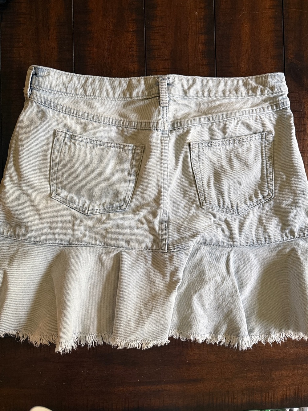 MICHAEL KORS Flounce Denim Mini Skirt, Size 14 - Picture 5 of 14
